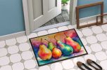 Colorful Pears Doormat Front Door Mat Indoor Outdoor Rugs for Entryway, Non Slip Washable Low Pile, 24H X 36W