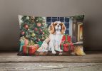 Cozy Christmas Throw Pillow Throw Pillow for Indoor Couch Bed Outdoor Patio Washable, Cavalier Spaniel 2626,12Hx16W