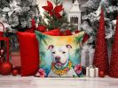 NEW Pit Bull Terrier Luau Throw Pillow Machine Washable, Indoor Outdoor Decorative Pillow for Couch, Bed or Patio, 14Hx14W