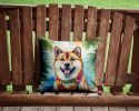 Akita Luau Throw Pillow Machine Washable, Indoor Outdoor Decorative Pillow for Couch, Bed or Patio, 14Hx14W