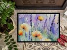 Lavender in Watercolor Doormat Front Door Mat Indoor Outdoor Rugs for Entryway, Non Slip Washable Low Pile, 24H X 36W