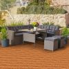 9pcs Wood Interlocking Deck Tiles 11.8"x11.8", Waterproof Flooring Tiles for Indoor and Outdoor