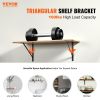 VEVOR Shelf Bracket, 12 x 8 in 10 Pcs, Heavy Duty Floating Shelf Brackets, Brackets for Shelves, 3mm Thick Matte Black Triangle Shelf Bracket