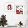 Trendy Decor 4U 2- Piece Vignette Cardinal Wreath White Framed Wall Art for Living Room, Bedroom Wall Art Print for Home Decor by Linda Spivey