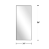 Aluminum alloy thin edged rectangular black full-length mirror with stand 71 *31 * 1 inch Bathroom Vanity Mirror for Bedroom Entryway