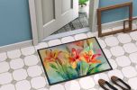 Lilies in Watercolor Doormat Front Door Mat Indoor Outdoor Rugs for Entryway, Non Slip Washable Low Pile, 24H X 36W