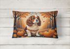 Autumn Leaves Throw Pillow Throw Pillow for Indoor Couch Bed Outdoor Patio Washable, Cavalier Spaniel,12Hx16W