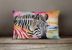 NEW Watercolor Wildlife Throw Pillow Throw Pillow for Indoor Couch Bed Outdoor Patio Washable, Zebra 3015,12Hx16W