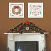 Trendy Decor 4U 2- Piece Vignette Gingerbread Wreath White Framed Wall Art for Living Room, Bedroom Wall Art Print for Home Decor by Nicole DeCamp