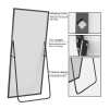 Aluminum alloy thin edged rectangular black full-length mirror with stand 71 *31 * 1 inch Bathroom Vanity Mirror for Bedroom Entryway