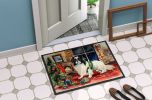 Japanese Chin Cozy Christmas Doormat Front Door Mat Indoor Outdoor Rugs for Entryway, Non Slip Washable Low Pile, 24H X 36W
