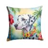 Dalmatian Luau Throw Pillow Machine Washable, Indoor Outdoor Decorative Pillow for Couch, Bed or Patio, 14Hx14W