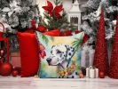 Dalmatian Luau Throw Pillow Machine Washable, Indoor Outdoor Decorative Pillow for Couch, Bed or Patio, 14Hx14W