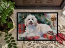 Coton De Tulear Cozy Christmas Doormat Front Door Mat Indoor Outdoor Rugs for Entryway, Non Slip Washable Low Pile, 24H X 36W