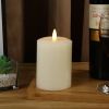 Flameless Flickering LED Candles Battery Operated with 6H Timer, Warm Light Real Wax Pillar Votive 3D Wick Candles